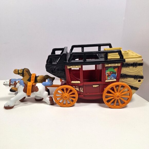 Great Adventures Wild West Western Stagecoach Cowboys Horses Fisher Price - Picture 5 of 16